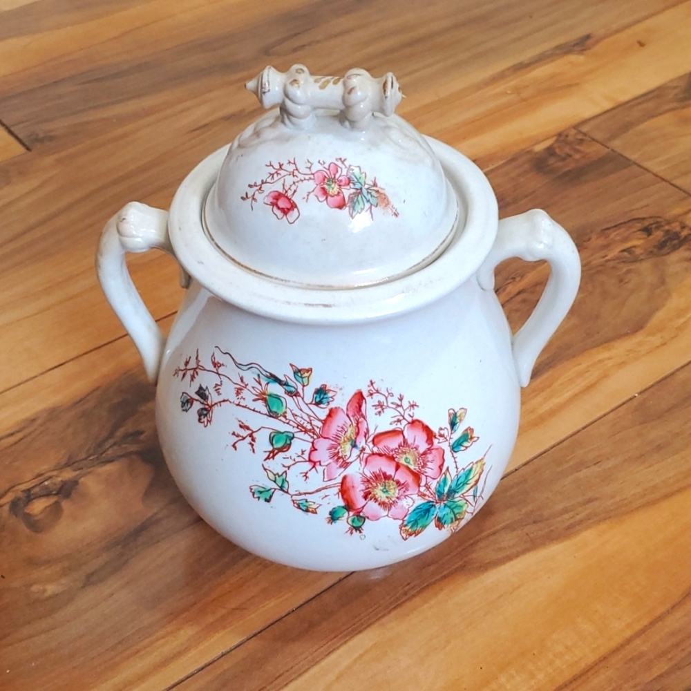 Iron Stone Knowles, Taylor And Knowles Jar With Lid